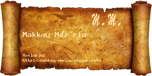 Makkay Mária névjegykártya
