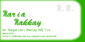 maria makkay business card